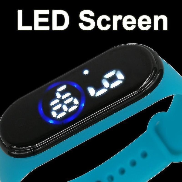 Mode watch, vattentät LED digital ultralätt silikonrem (lila)