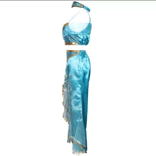 Vuxen kostym Cosplay Jasmine Princess Dress Halloween Party Dark Blue S Dark Blue S