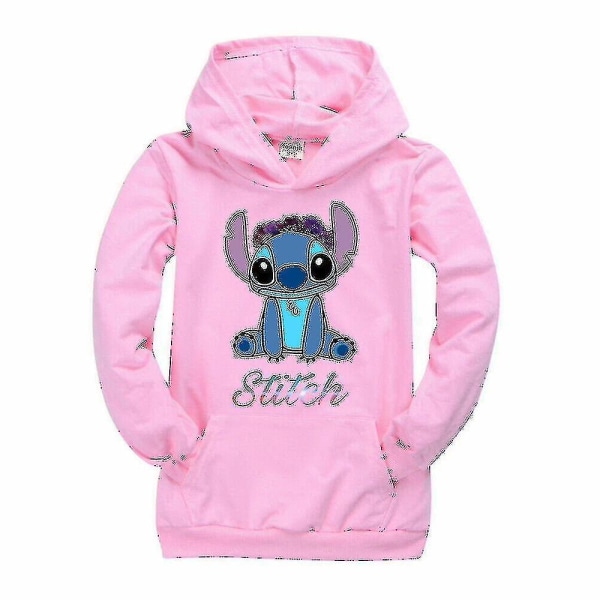 Barn Lilo och Stitch Hoodies Långärmad tröja Pink