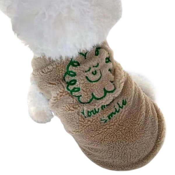 Vinterkläder för husdjur Varm plyschväst Hundkatt som bär husdjurstillbehör Tillbehör för små och medelstora Khaki