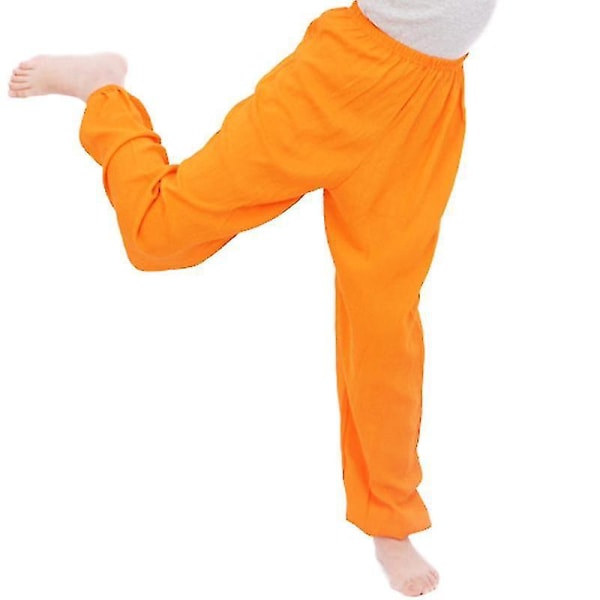 Barn Enfärgade Lösa Långbyxor Dansande Bloomers Aladdin Byxor Orange