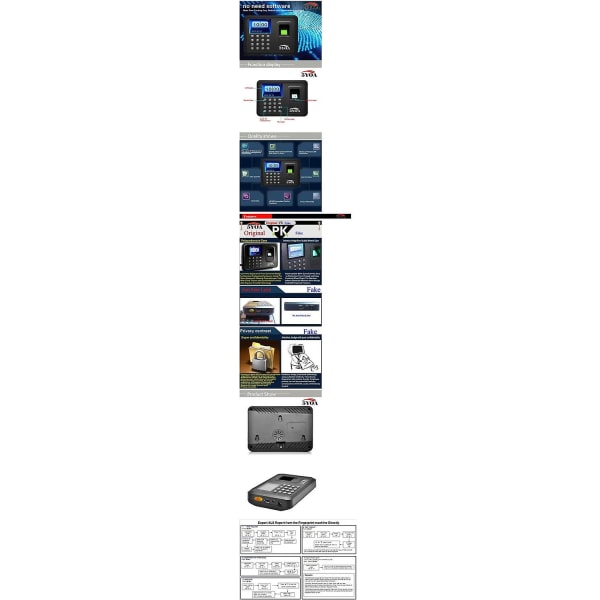 5YOA A01 Biometriskt fingeravtryck Tidsnärvaro Klockregistrering Anställd Digital Elektronisk Engelska Po