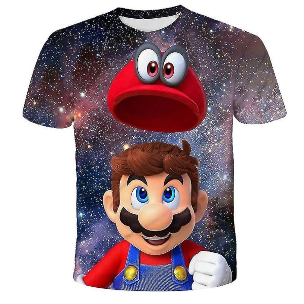 5-10 år Barn Pojkar Super Mario T-shirt sommarkortärmade toppar C