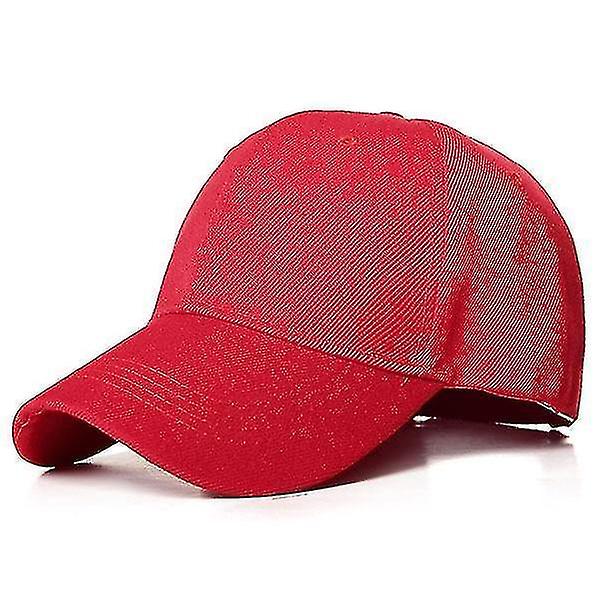 Vanlig cap, dam & herr Snapback klassisk pikéhatt（röd）