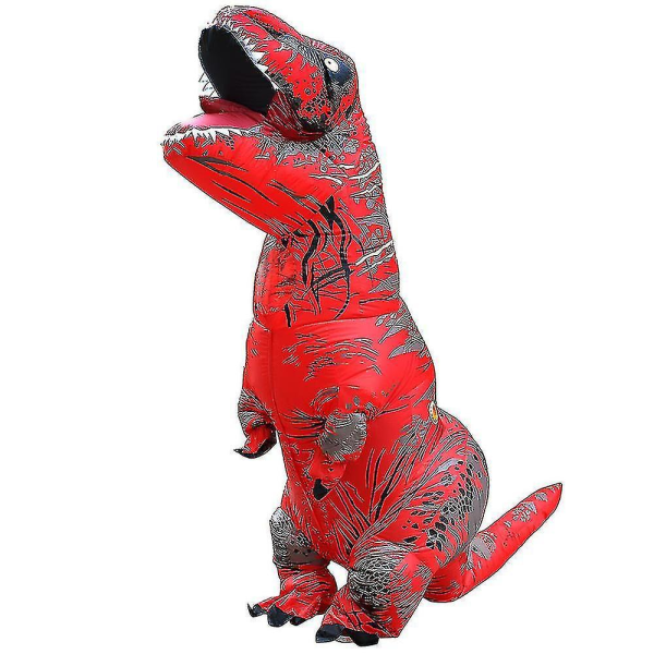 Barn Vuxen Dinosaur Uppblåsbara Cosplay Kostymer T-rex Anime Tecknad Festklänning Kostymer Halloween Kostnad red
