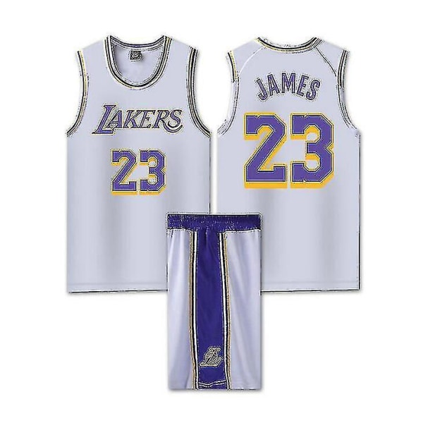 #23 Lebron James Baskettröja Set Lakers Uniform white 2XL