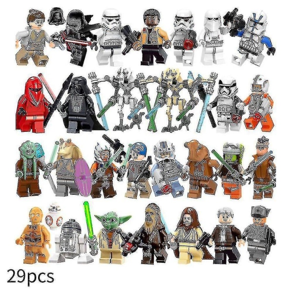 29 st Star Wars Minifigurer Actionfigurer Byggstenar Barnleksaker