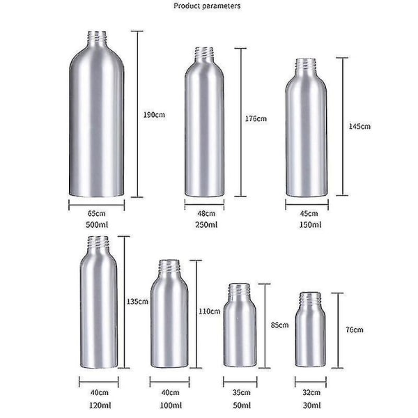 50-500 ml aluminiumflaska tomma sprayflaskor Pumpspruta -