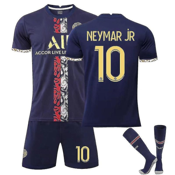 Neymar Jr 10 Jersey Guld Special Edition Hem 22-23 Paris Fotboll T-shirts Set För Barn Ungdomar 22-23 Messi 30 22-23 Neymar jr 10 Kids 20(110-120CM)