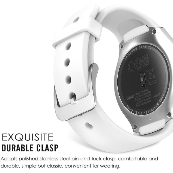 Watch kompatibelt med Gear S2, mjuk silikonersättning för sportband Fit Gear S2 (sm-r720 / Sm-r