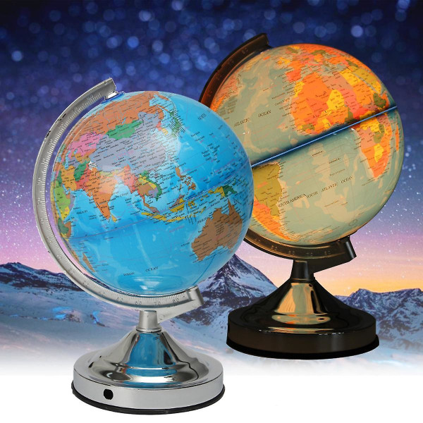Upplyst lampa Roterande World Earth Globe Ocean Skrivbord Globe LED nattlampa