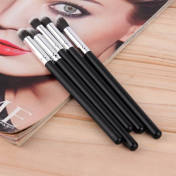 5 st Silver Black Soft Synthetic Small Blending Foundation Concealer Brush