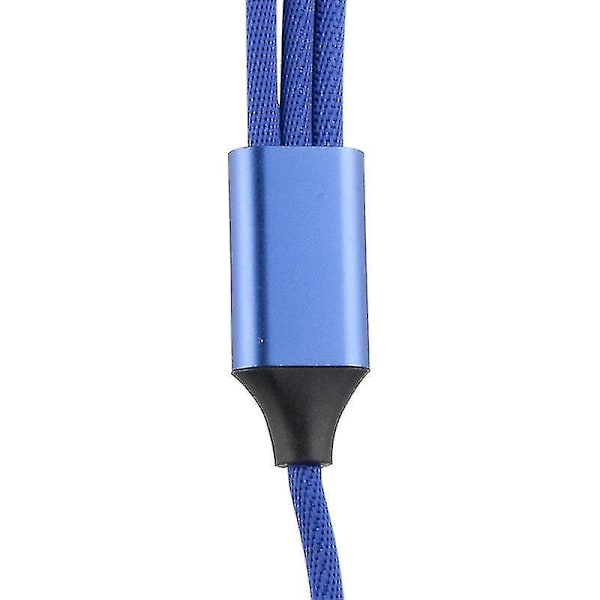 3 i 1 Micro-USB, Type-C, Lightning till USB 1, 2m-blå