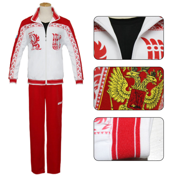 Yuri på is kostymer Victor Nikiforov cosplay outfit Sportkläder Red L XL