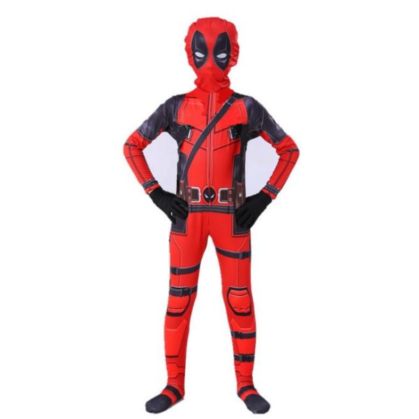 Kids Boys Deadpool Fancy Dress Party Jumpsuit Cosplay Kostym 120cm 120cm