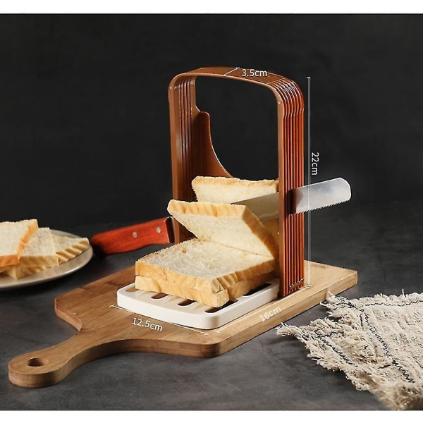Brödskärare, Justerbar bröd-/limpa skärare, Bagel Toast Slicer med tjocklekar, Brödskiva