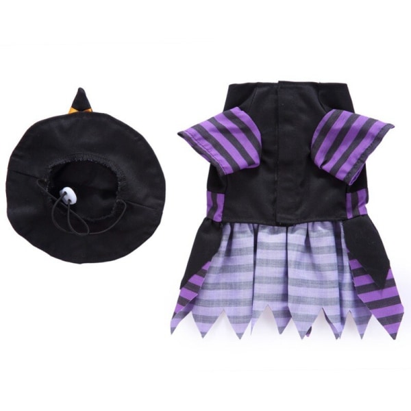 Pet Halloween Cosplay Kostym Randig Wizard Outfits Kläder purple+black large pink extra large