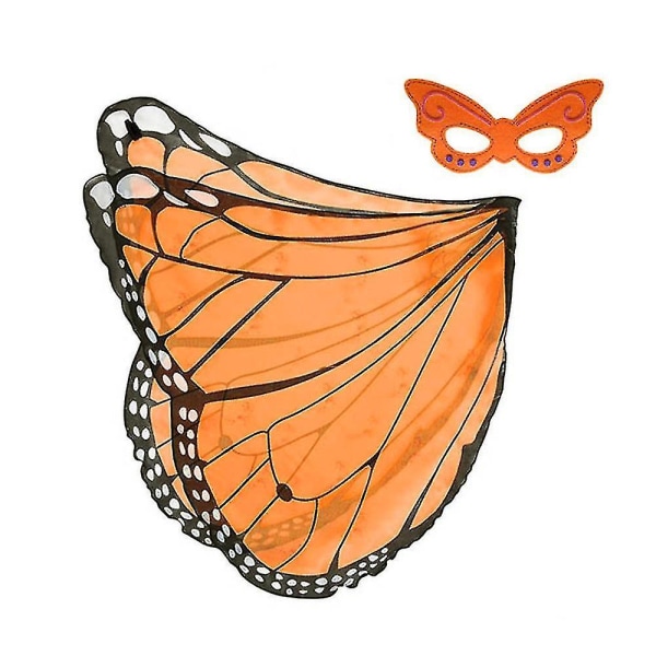 Kids Girl Butterfly Wings Cape med mask Fairy Pixie Cloak Fancy Dress Up Halloween Party Stage Co