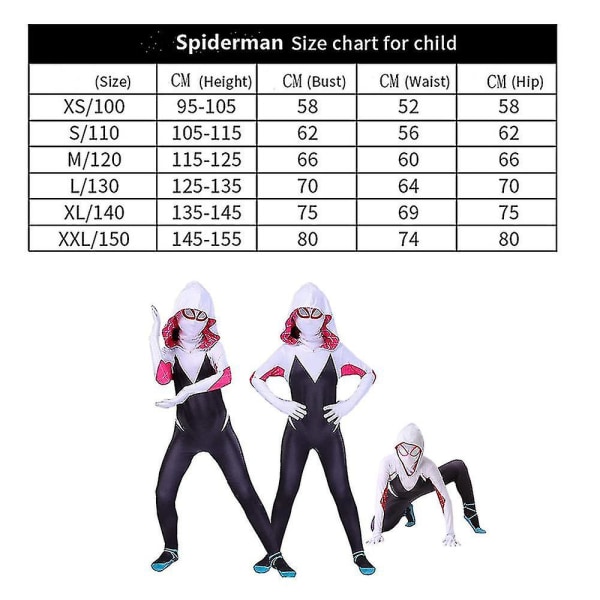 Barn Tjej kostymer Superhjälte Cosplay Body Spiderman Halloween kostymer och prestationskostymer_ui 100(95-105CM) 100(95-105CM)