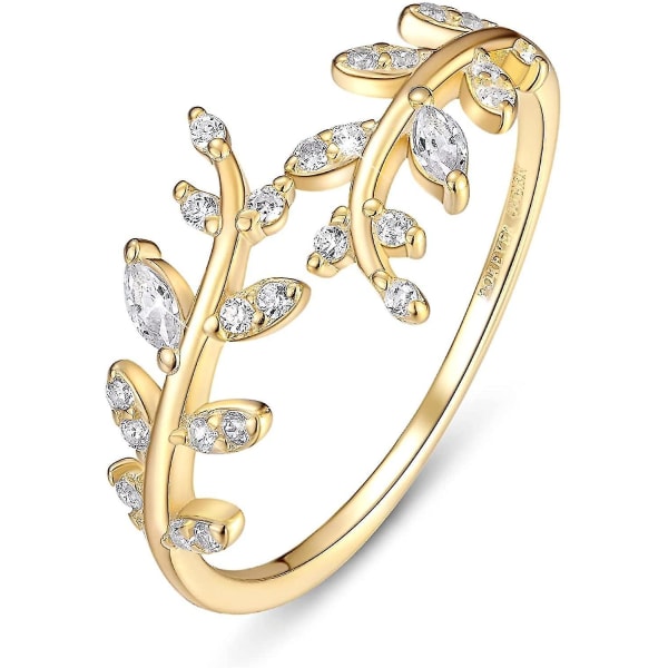 Blad Ring Dam Justerbar Ring Mode Ringar För Kvinnor Olive Leaf Ring