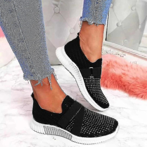 Slip-on skor med ortopedisk sula Dammode Sneakers Plattform Sneaker för kvinnor Walking Shoes Gray