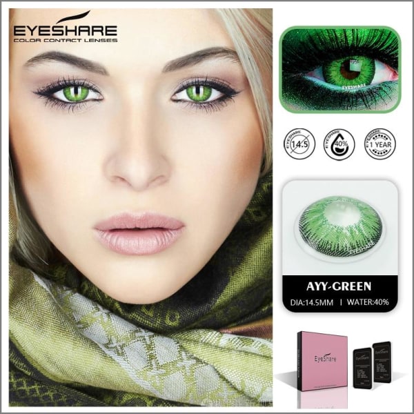 Kontaktlinser färgade linser halloween gröna lins kontakt