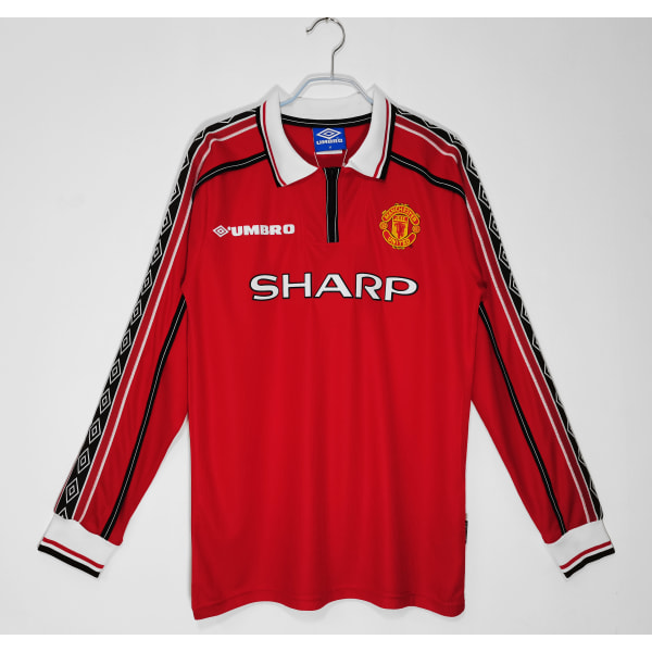 Retro Legend 98-99 Manchester United tröja långärmad Beckham NO.7 Evra NO.3 M