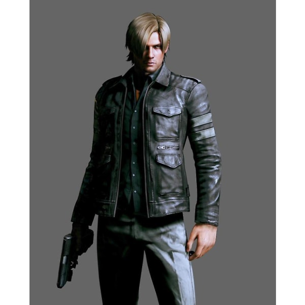 Pu Leather Jacket For Resident Evil Game Cosplay Jacket For Biohazard Motorcycle Fashion Outerwear black XL black L