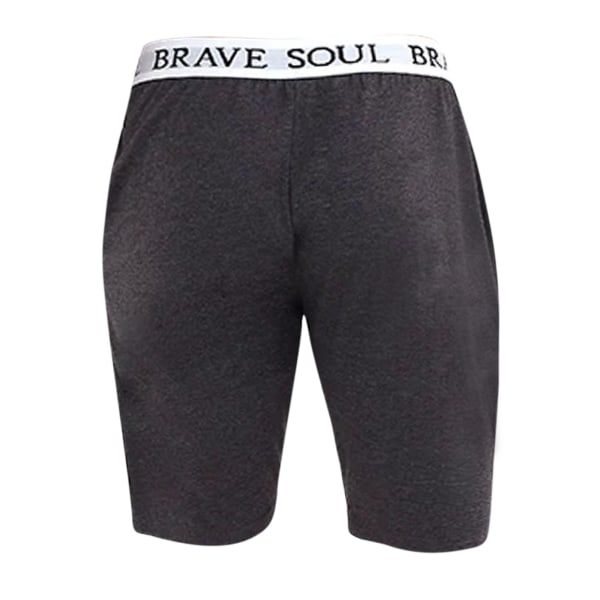 Brave Soul Herr Logotyp Midjeband Jersey Lounge Shorts M Grå Grey Grey XL