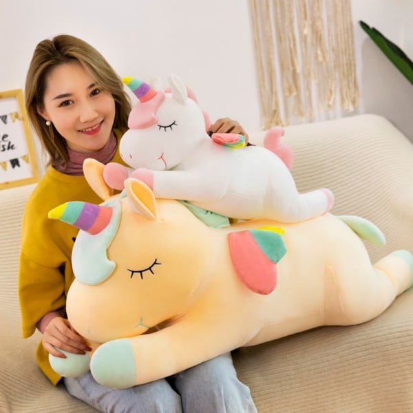 Unicorn Plyschleksak Unicorn Doll VIT 80CM white 80cm pink 40cm