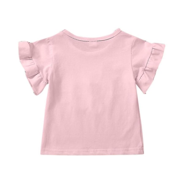 1-6 år Flickor Solros Kortärmad T-shirt T-shirt Pink