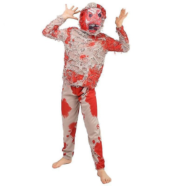 Barn Skräck Bloody Zombie Jumpsuit Halloween Party Devil Cosplay Cosplay Set M L