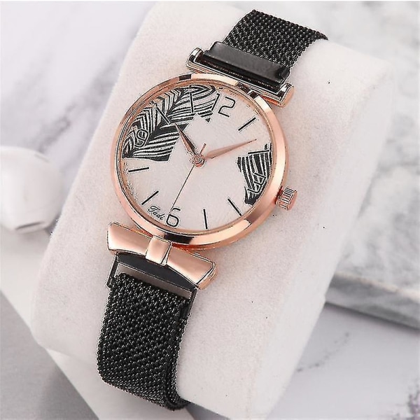 Deffrun A0507 Ultra Thin Casual Style Kvinnor Watch Trädmönster Dial Rose