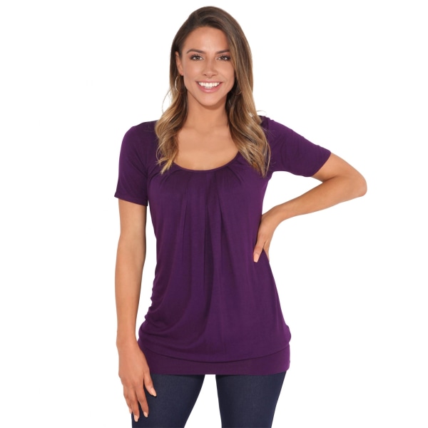 Krisp Dam/Ladies Plain Longline Jersey Purple 8 UK