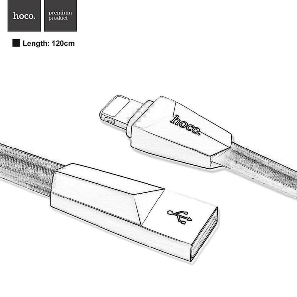 Hoco X4 Zinklegeringsskal Rhombus Type-c USB Laddningsdatakabel för Ios