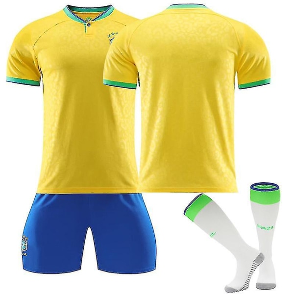 2022-2023 New Brazil Jersey Kits Fotbollströja för vuxna Träningströja för barn Fotbollströja Neymar jr NO.10 No number Kids 20(110-120CM)