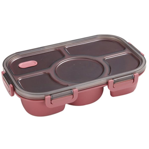 Mikrovågsugn delad tallrik Lunchbox med 5 fack Bärbar Bento- case Separat matbricka