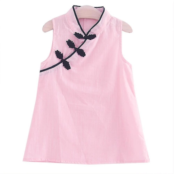 9 månader-4 år flickor ärmlös Cheongsam klänning Pink