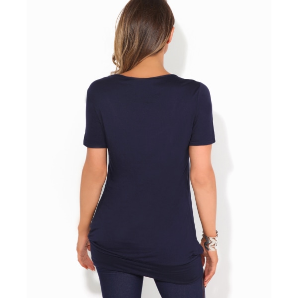 Krisp Dam/Ladies Plain Longline Jersey Navy 12 UK