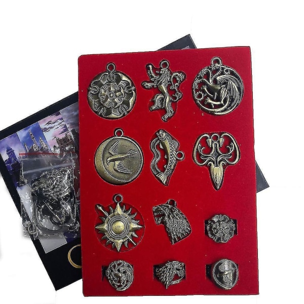 12st Game Of Thrones Ring Halsband Nyckelring Hängeset Set b9e4 | Fyndiq