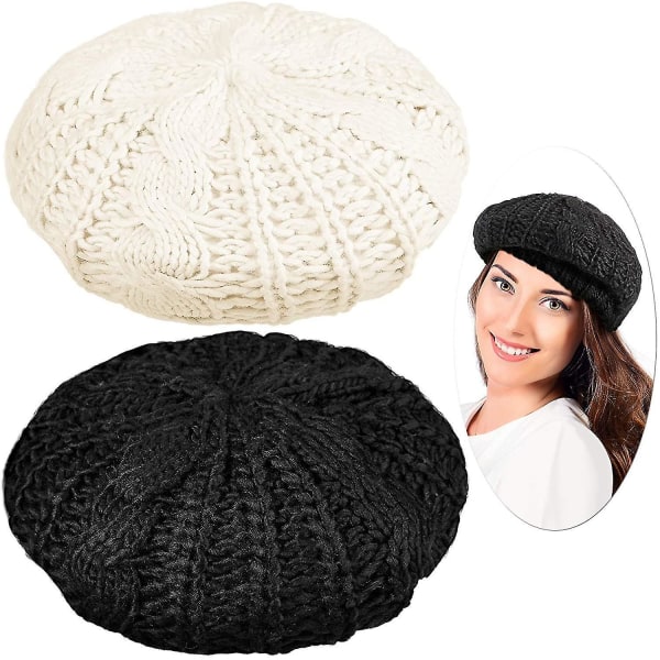 Vintermössa Varm stickad ull Tjock Baggy Slouchy Beanie Döskalle Cap För män Kvinnor Presenter