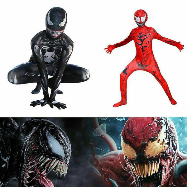 Pojkar Kids Venom Spider-man Cosplay kostym Camage 170 Camage 130