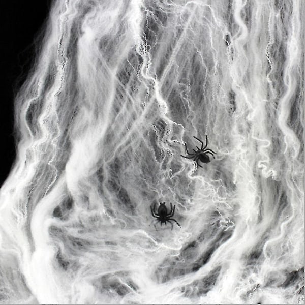 Halloween-dekorationer Artificiell spindelnät Superstretch spindelväv med falska spindlar Skrämmande partyscen
