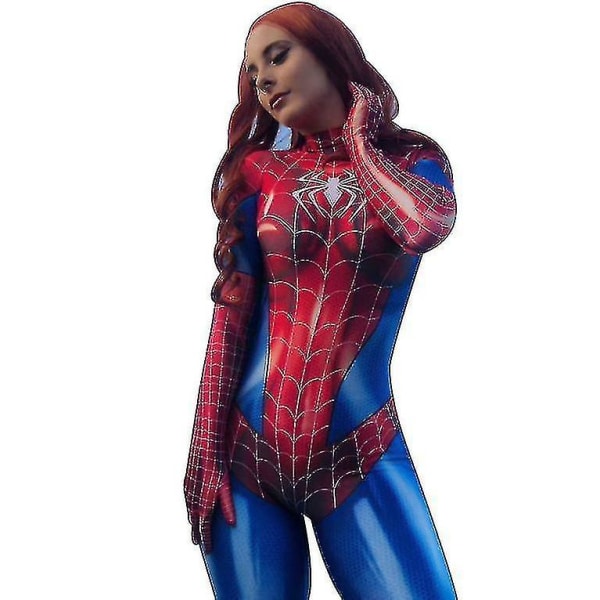 Halloween Spiderman Spiderman Cosplay Bodysuit för kvinnor CNMR black 2XL red S