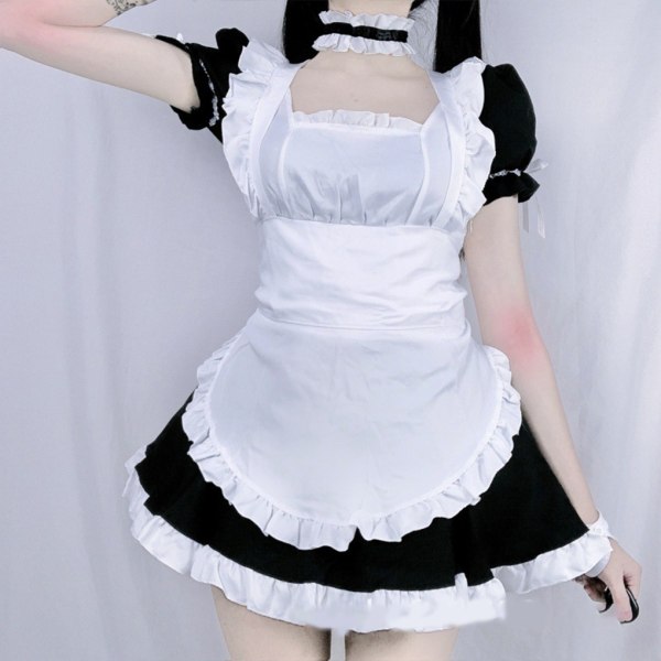 Maid Outfit Cosplay Kostymer Klänning Rollspel Kläder Accessoar 3XL M