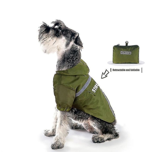 Hund Regnjacka Vattentät lättvikts regnhuva Poncho Pet Supplies för utomhuspromenader Fluorescent Yellow