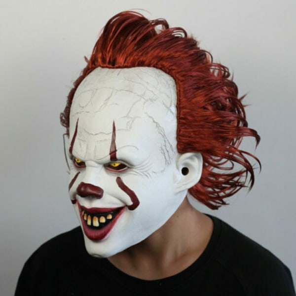 Halloween Cosplay Stephen King's It Pennywise Clown Mask Kostym Mask without LED One size Mask without LED Men 2XL