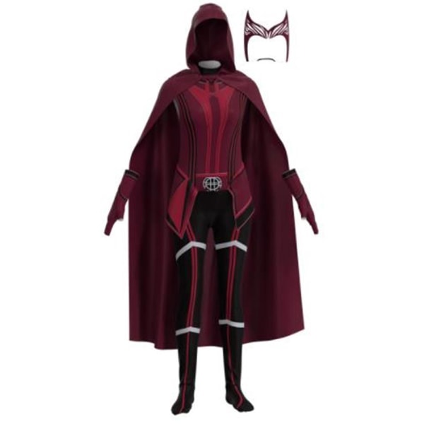 Scarlet Witch Kostym Outfit Halloween Cosplay Party Finklänning 2 160 120