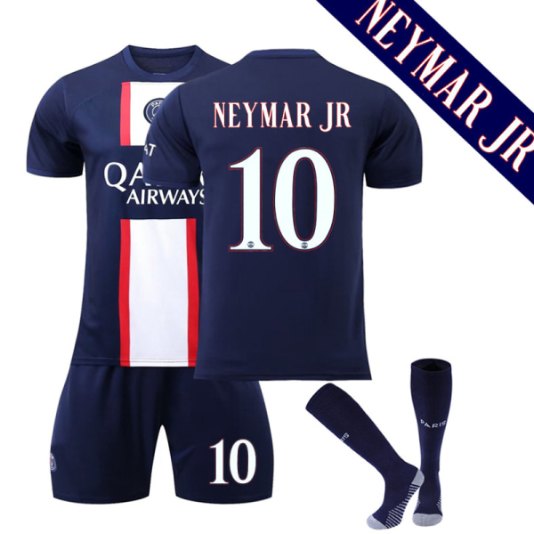 Paris 22/23 Fotbollströja Hemträning T-shirt Shorts Kit Mbappe 7 Kids 22(120-130CM) Neymar jr 10 Kids 26(140-150CM)
