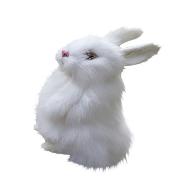 Realistisk docka plysch smådjur leksak modell påsk Heminredning white white